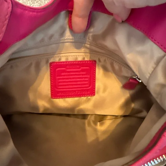 Coach Fuchsia Leather Shoulder Bag - Picture 6 of 6
